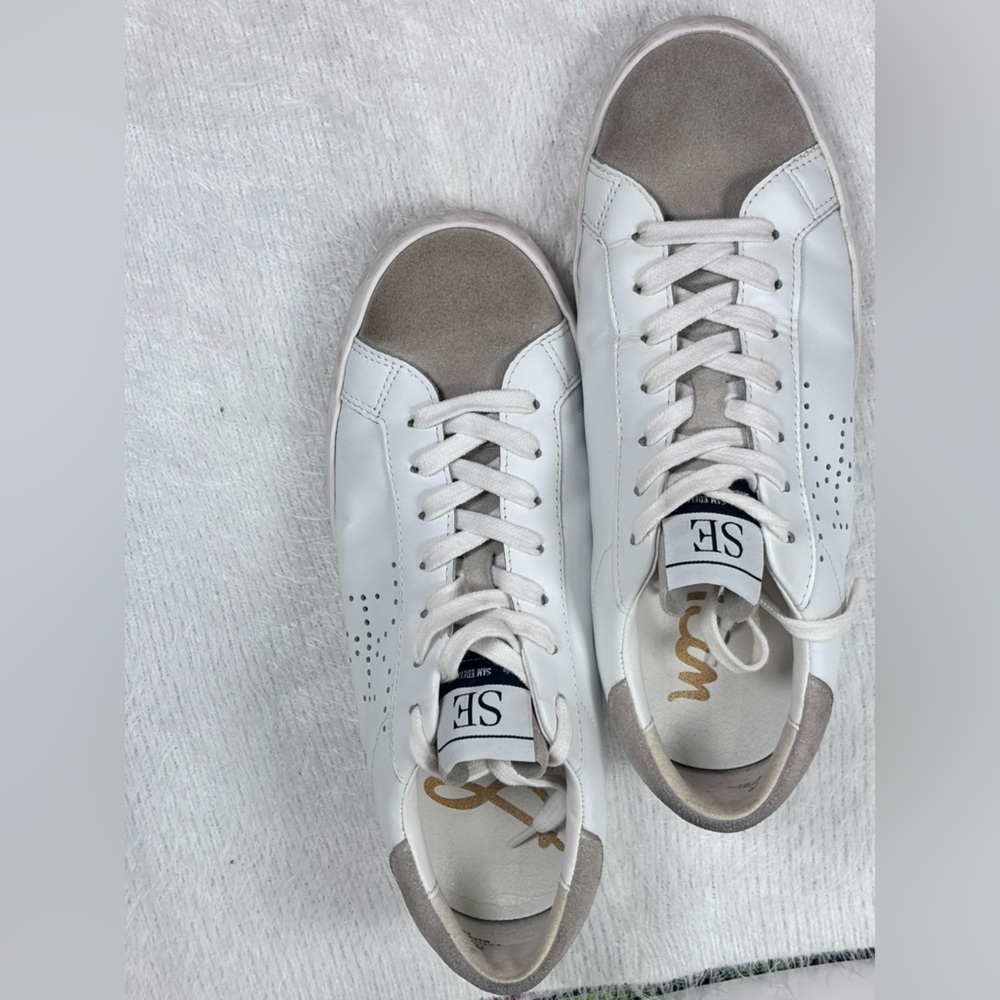 Sam Edelman White and Gray Casual Sneakers - Picture 6 of 12